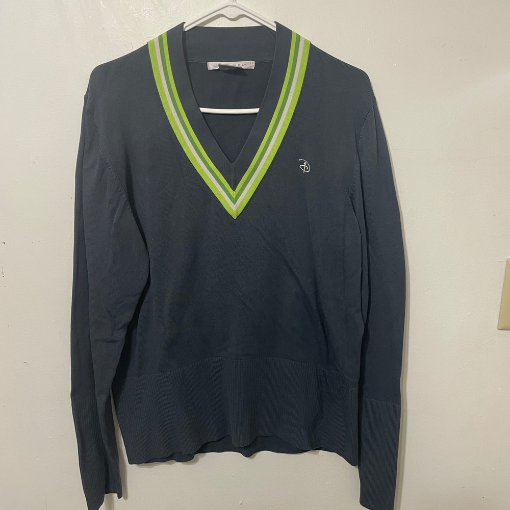 Nike Golf Disney Collab‎ Pullover Sweater V-Neck Striped Women's XL Blue
